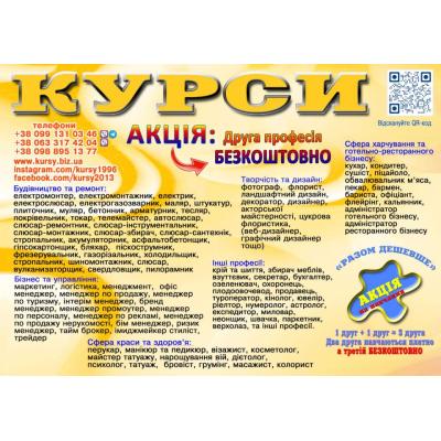 Курси сушист, піццеолі манікюр, шиття, плиточник